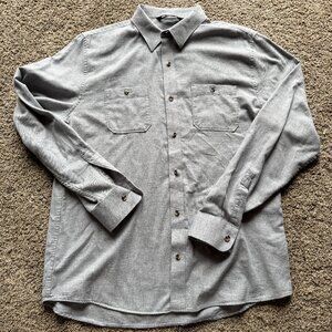 Travis Mathew Long Sleeve 100% Cotton‎ Lightweight Button-Up Shirt Gray Size L